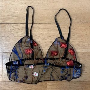 Floral Mesh Lingerie Bralette